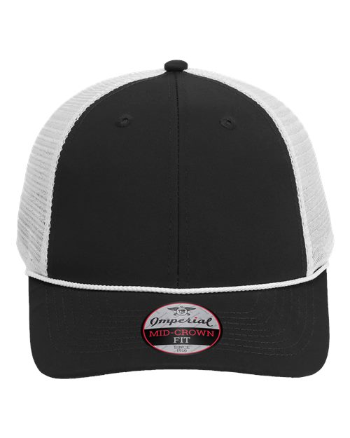 The Night Owl Performance Rope Cap - Front - B12395500 - Black/ White