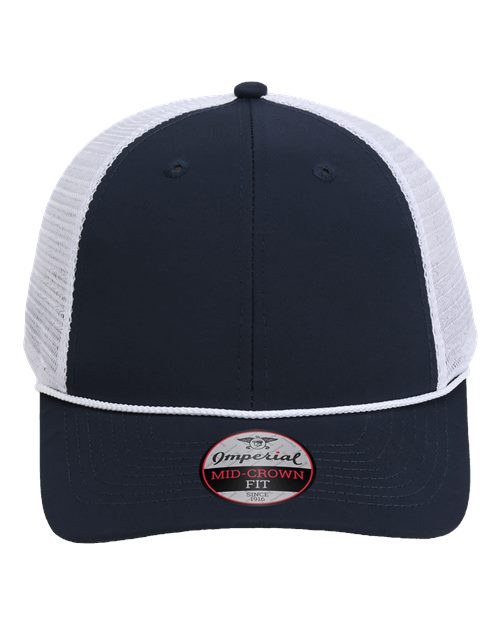 The Night Owl Performance Rope Cap - Front - B12395650 - Navy/ White