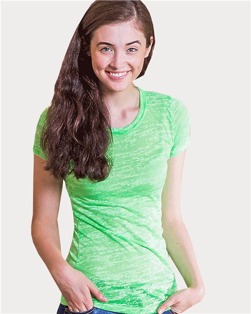 Juniors Neon Burnout Crew T-Shirt - styleImage