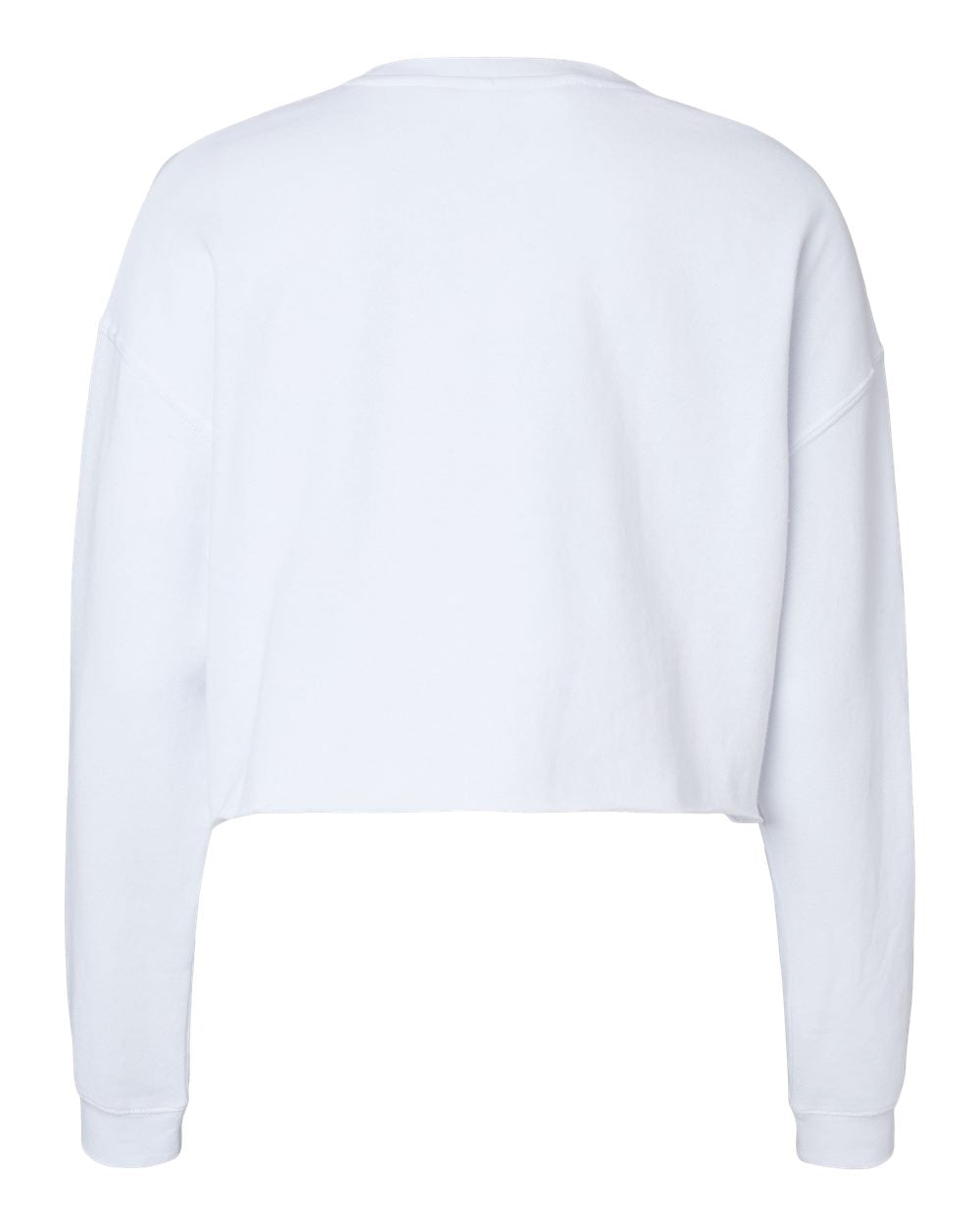 Women's Lightweight Crop Crewneck Sweatshirt - Back - B03176002 - White