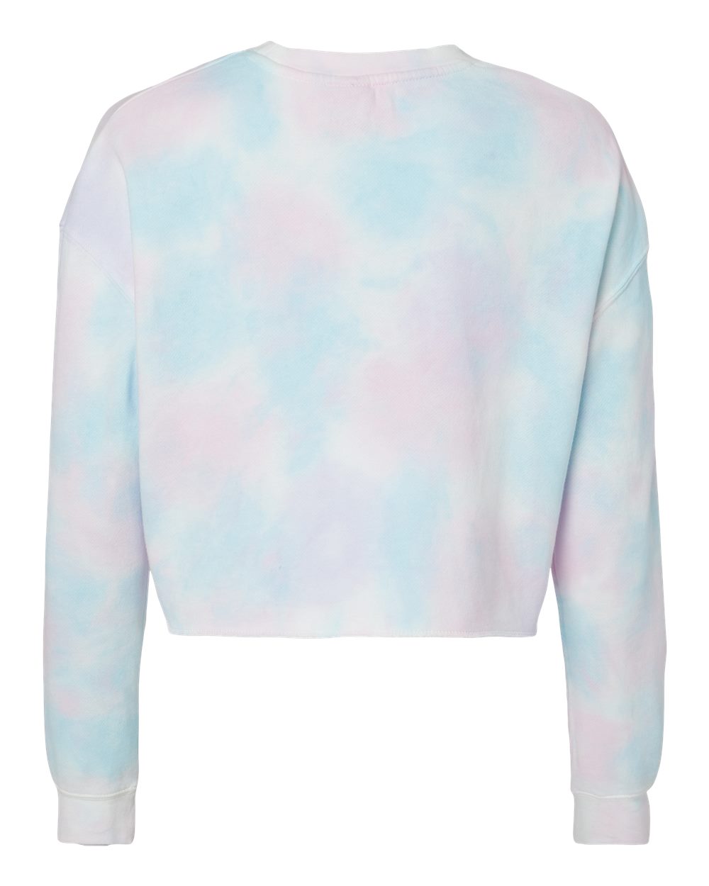 Women's Lightweight Crop Crewneck Sweatshirt - Back - B03176102 - Tie Dye Cotton Candy