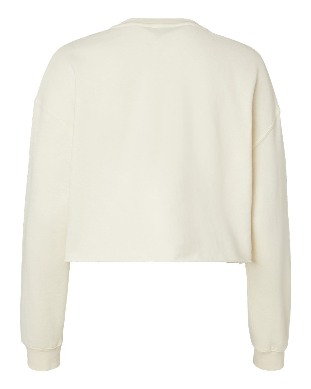 Women's Lightweight Crop Crewneck Sweatshirt - Back - B03176242 - Bone