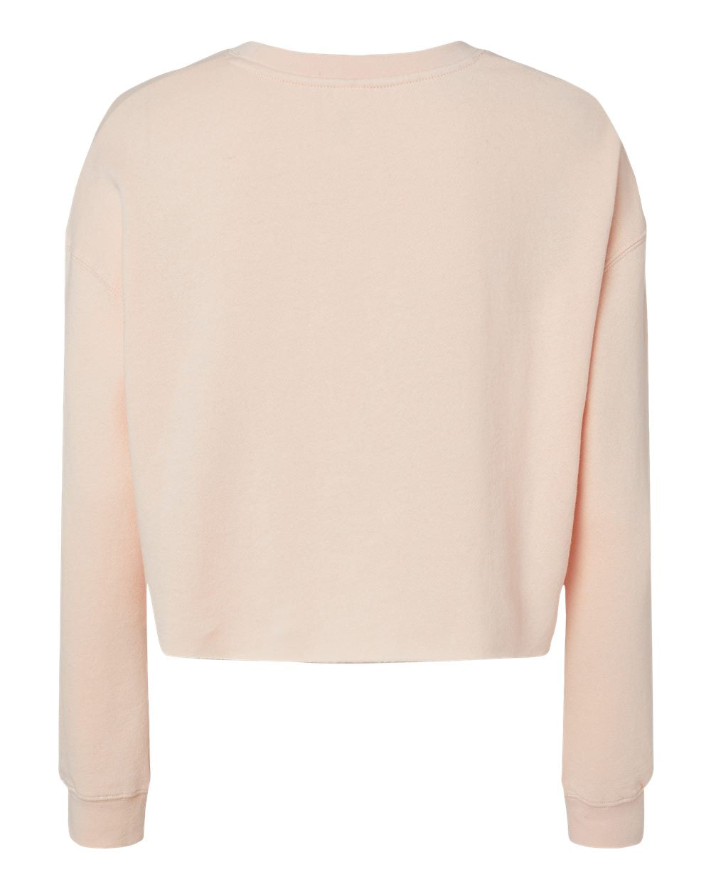 Women's Lightweight Crop Crewneck Sweatshirt - Back - B03176302 - Blush