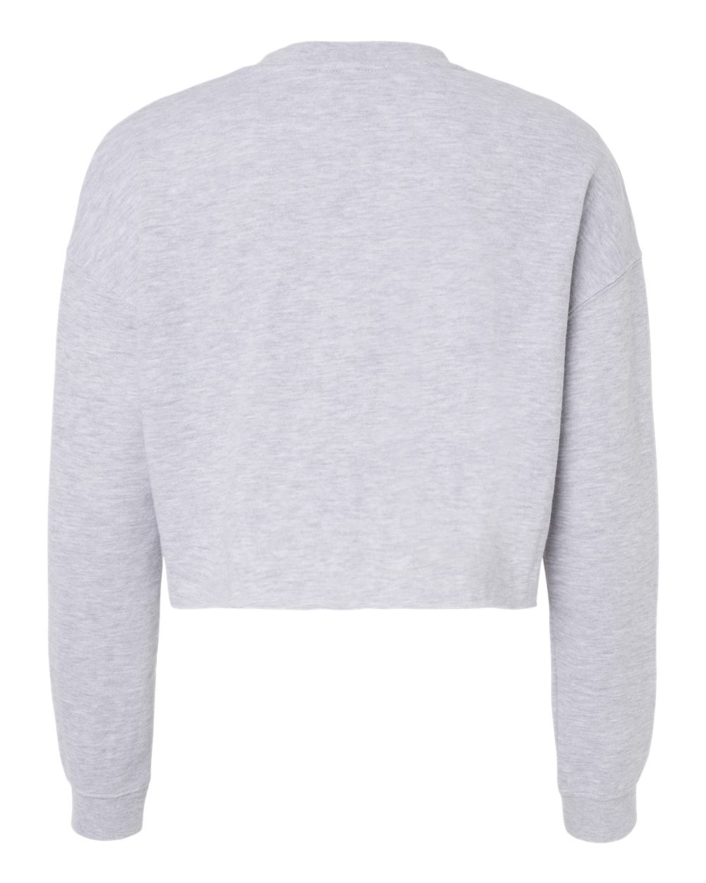Women's Lightweight Crop Crewneck Sweatshirt - Back - B03176352 - Grey Heather