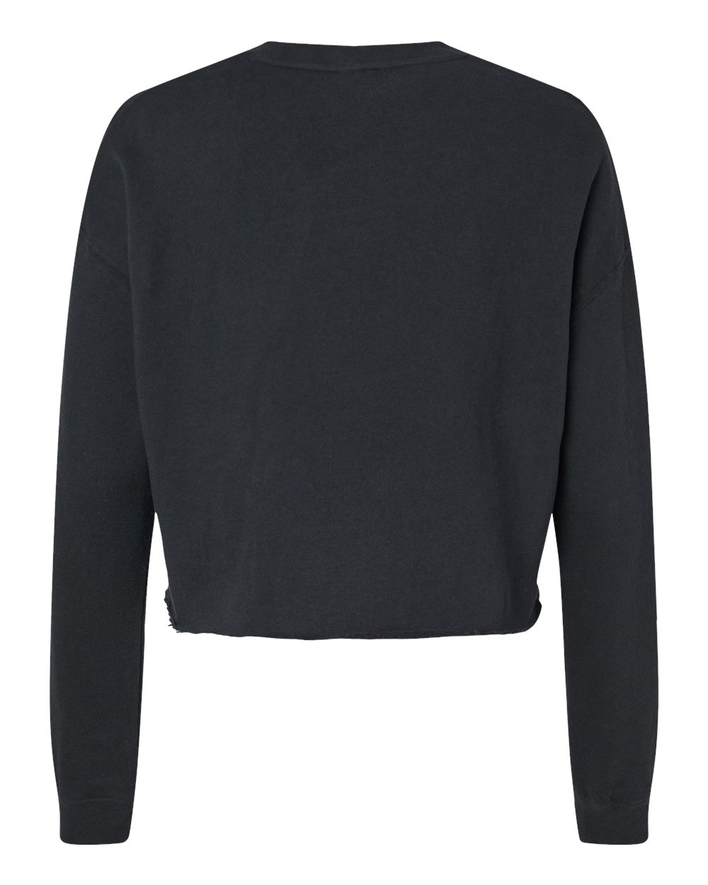 Women's Lightweight Crop Crewneck Sweatshirt - Back - B03176502 - Black