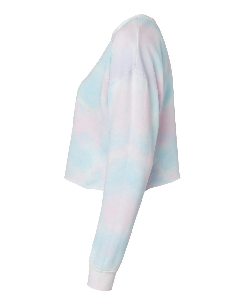 Women's Lightweight Crop Crewneck Sweatshirt - DirectSide - B03176102 - Tie Dye Cotton Candy