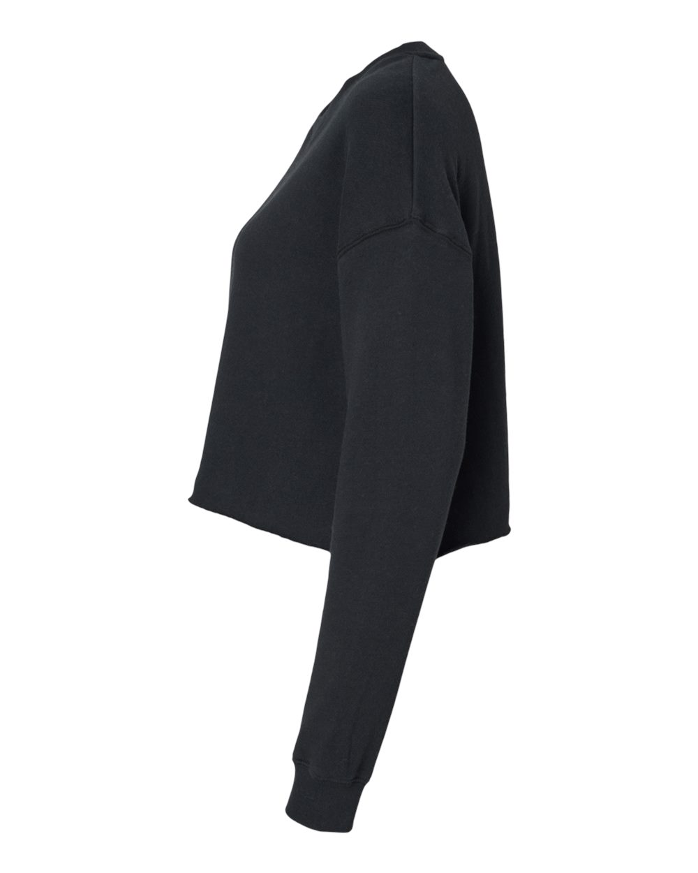 Women's Lightweight Crop Crewneck Sweatshirt - DirectSide - B03176502 - Black
