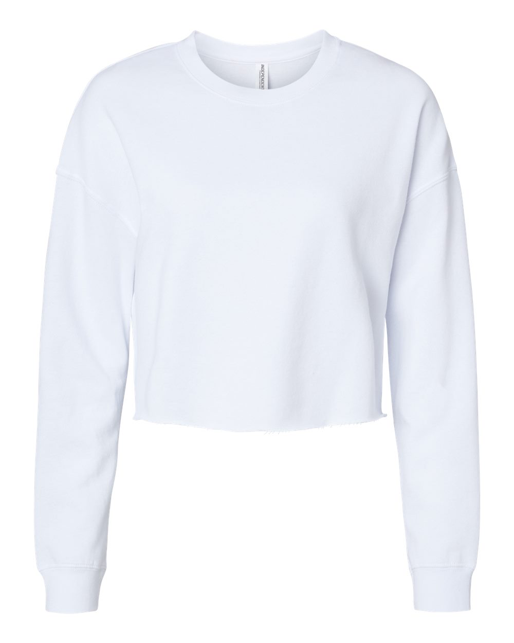Women's Lightweight Crop Crewneck Sweatshirt - Front - B03176002 - White