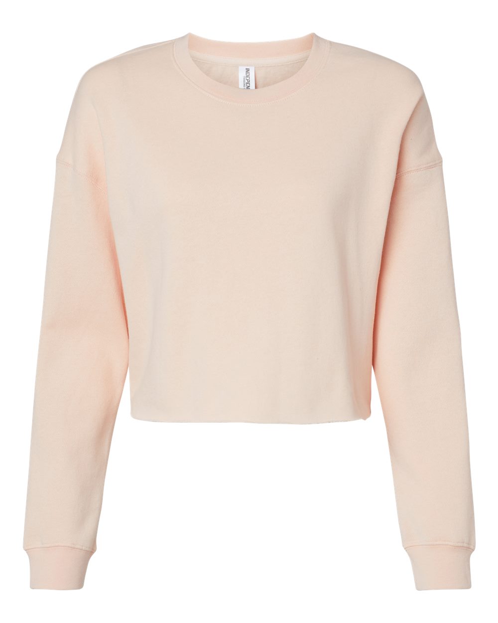 Women's Lightweight Crop Crewneck Sweatshirt - Front - B03176302 - Blush