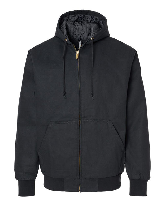 Men's Insulated Canvas Workwear Jacket - Front - B03276502 - Black