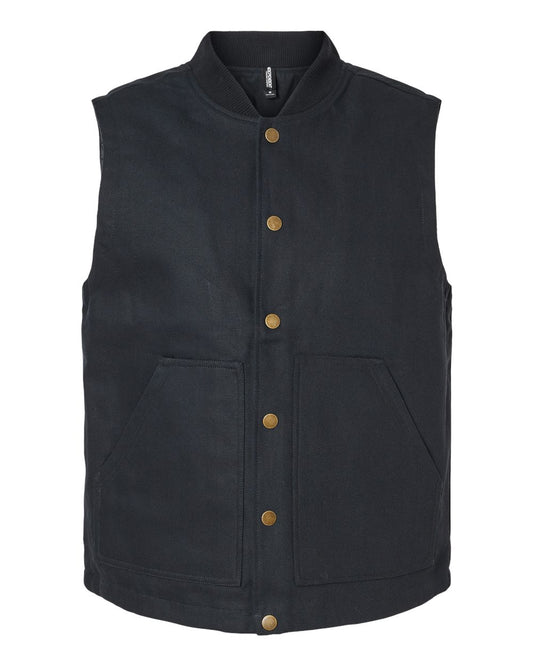 Men's Insulated Canvas Workwear Vest - Front - B03376502 - Black