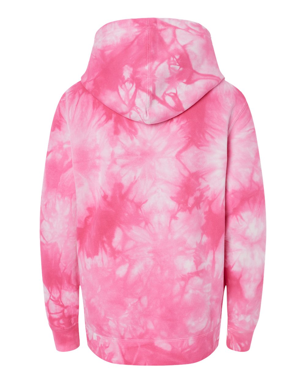 Youth Midweight Tie-Dyed Hooded Sweatshirt - Back - B03576102 - Tie Dye Pink