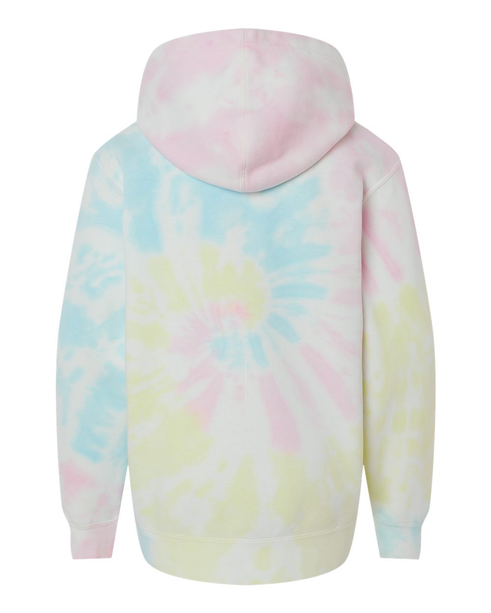 Youth Midweight Tie-Dyed Hooded Sweatshirt - Back - B03576112 - Tie Dye Sunset Swirl
