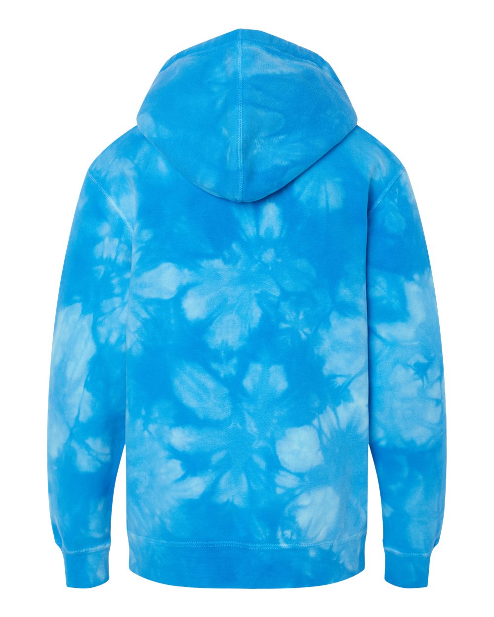 Youth Midweight Tie-Dyed Hooded Sweatshirt - Back - B03576252 - Tie Dye Aqua Blue