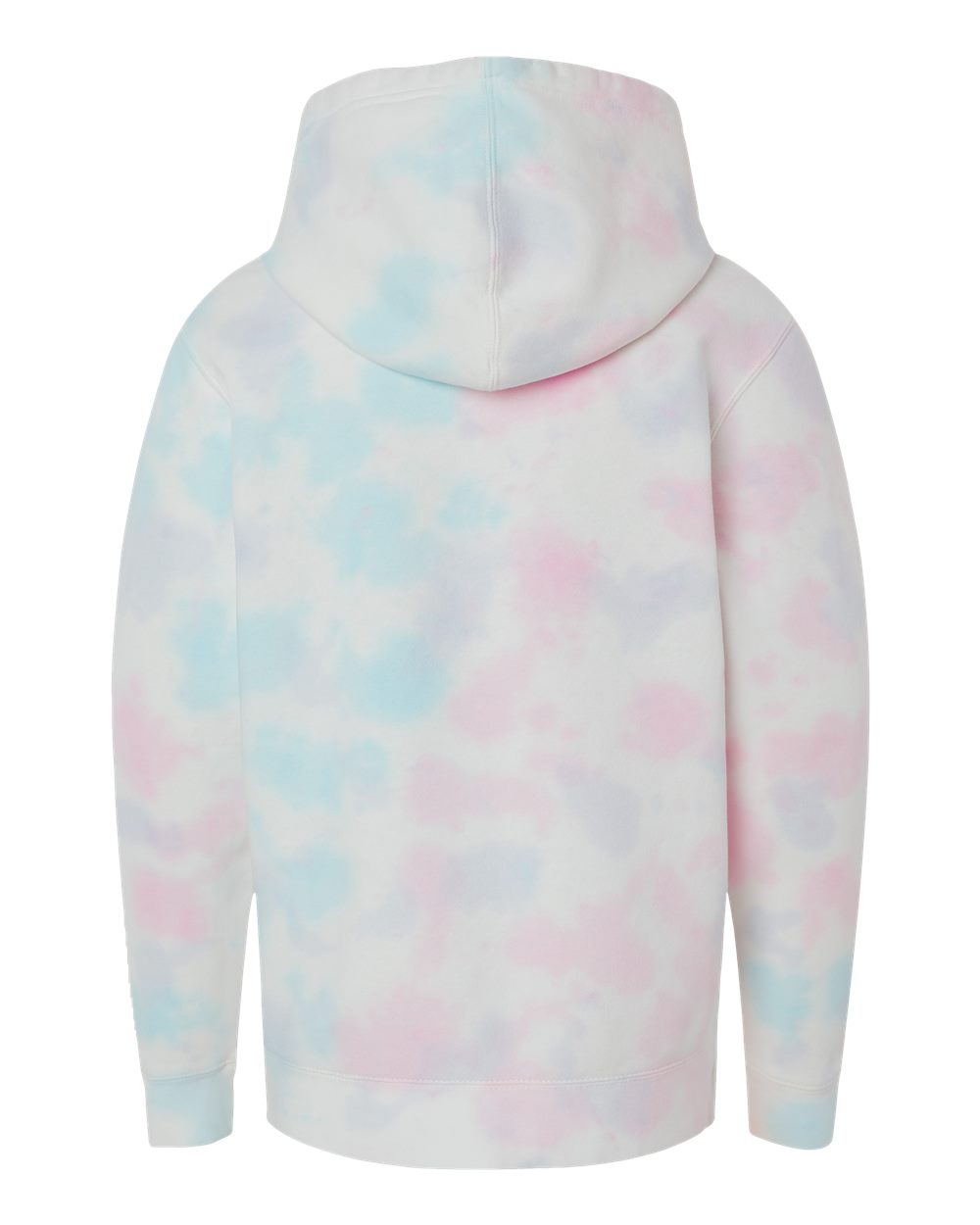 Youth Midweight Tie-Dyed Hooded Sweatshirt - Back - B03576302 - Tie Dye Cotton Candy