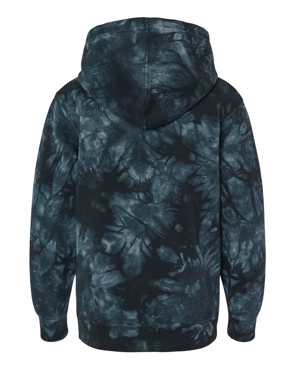 Youth Midweight Tie-Dyed Hooded Sweatshirt - Back - B03576502 - Tie Dye Black