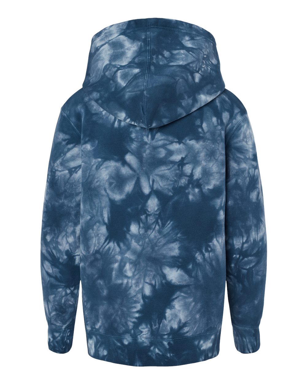 Youth Midweight Tie-Dyed Hooded Sweatshirt - Back - B03576652 - Tie Dye Navy