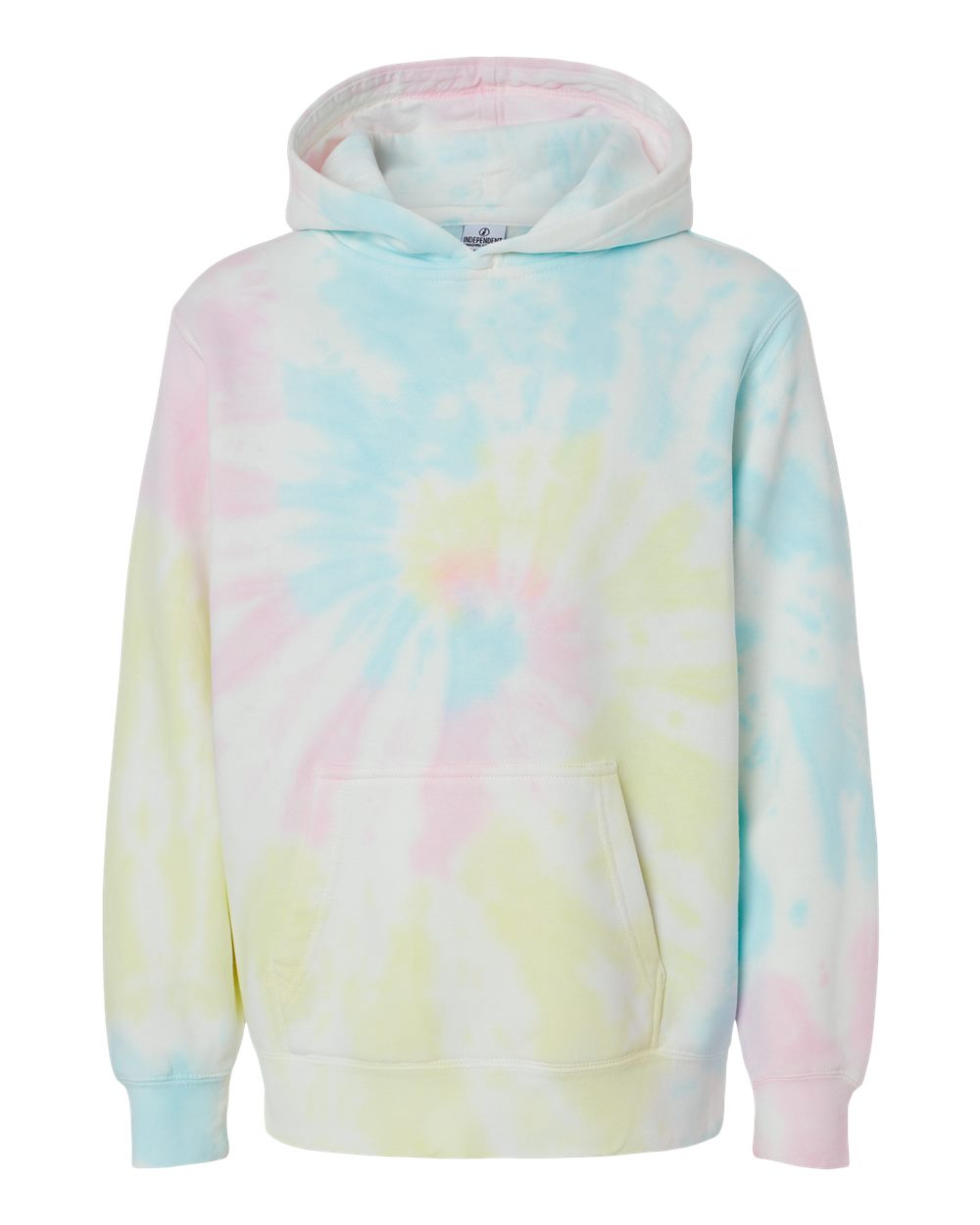 Youth Midweight Tie-Dyed Hooded Sweatshirt - Front - B03576112 - Tie Dye Sunset Swirl
