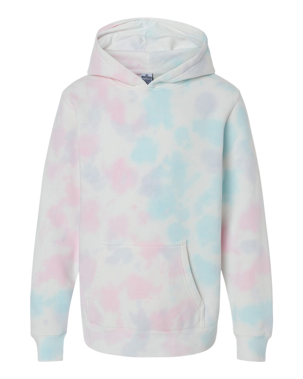 Youth Midweight Tie-Dyed Hooded Sweatshirt - Front - B03576302 - Tie Dye Cotton Candy