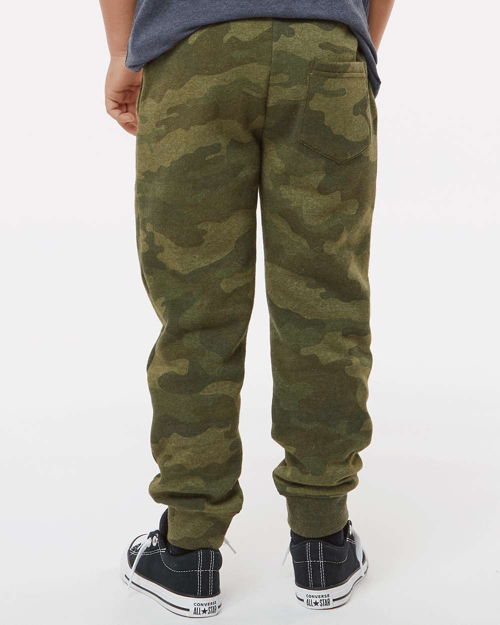 Youth Lightweight Special Blend Sweatpants - OnModelBack - B03676623 - Forest Camo Heather