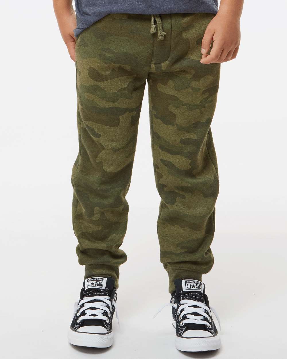 Youth Lightweight Special Blend Sweatpants - OnModelFront - B03676623 - Forest Camo Heather