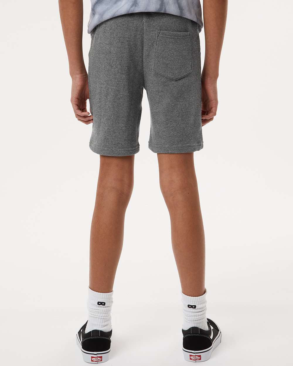 Youth Lightweight Special Blend Fleece Shorts - OnModelBack - B03776354 - Nickel