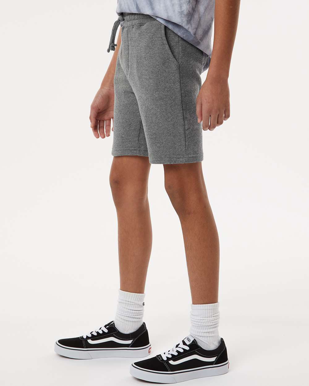 Youth Lightweight Special Blend Fleece Shorts - OnModelSide - B03776354 - Nickel