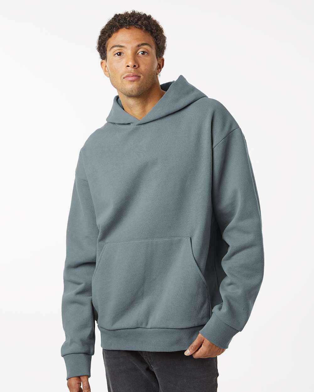 Unisex Mainstreet Hooded Sweatshirt - OnModelFront - B04176252 - Blue Magic