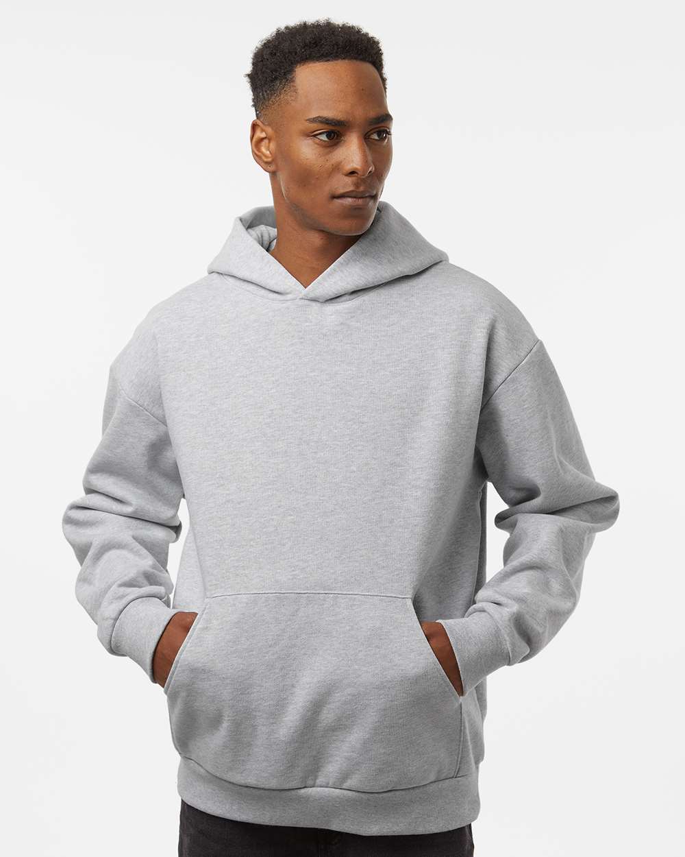 Unisex Mainstreet Hooded Sweatshirt - OnModelFront - B04176352 - Grey Heather