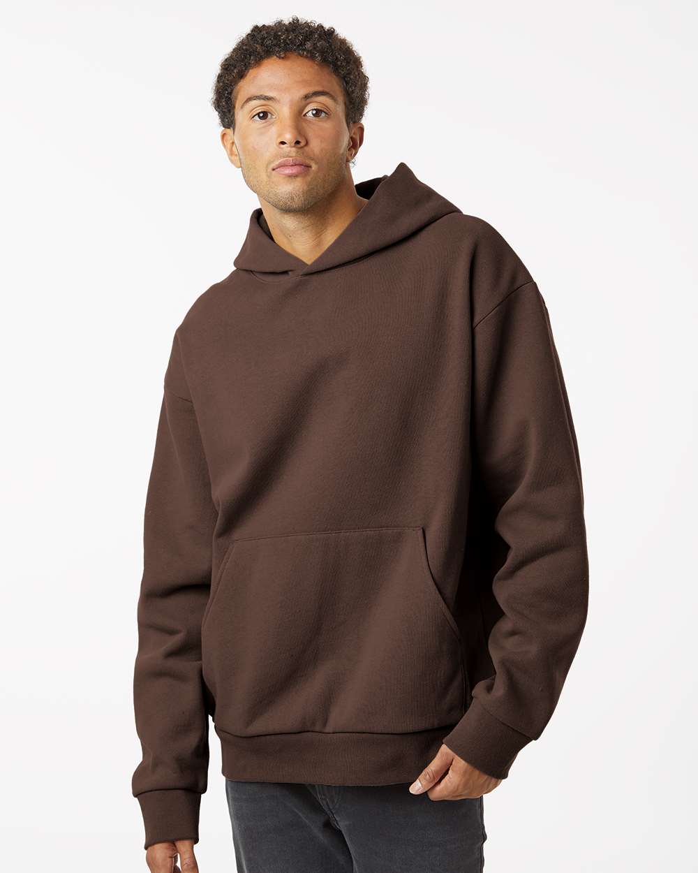 Unisex Mainstreet Hooded Sweatshirt - OnModelFront - B04176602 - Brown