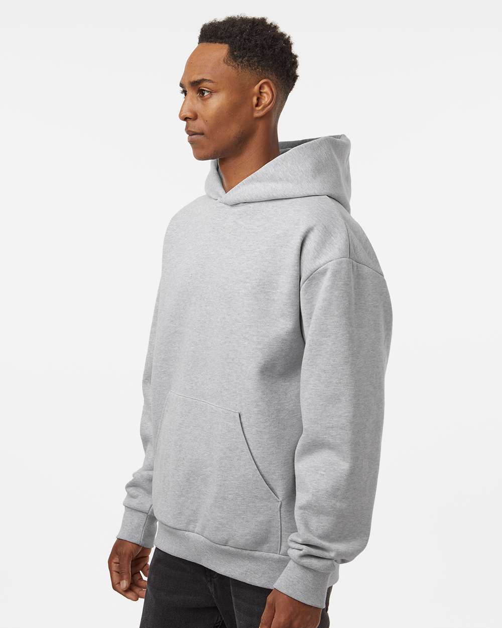 Unisex Mainstreet Hooded Sweatshirt - OnModelSide - B04176352 - Grey Heather