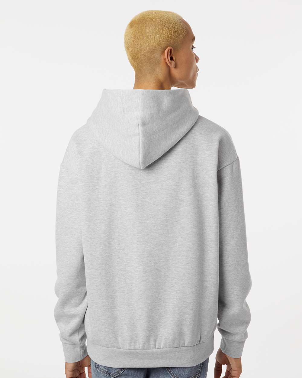 Unisex Avenue Hooded Sweatshirt - OnModelBack - B04276352 - Grey Heather