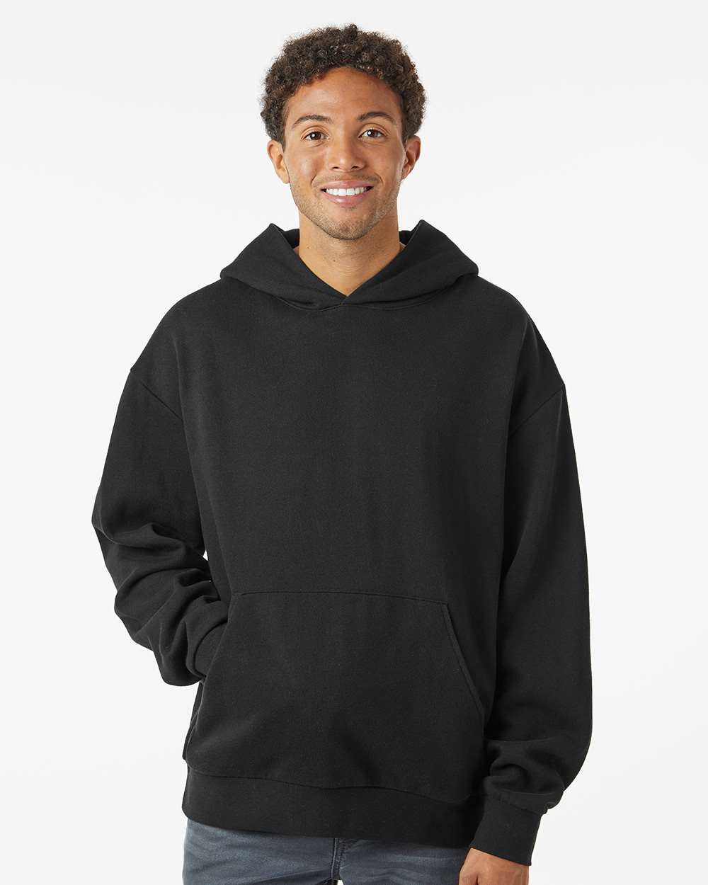 Unisex Avenue Hooded Sweatshirt - OnModelFront - B04276502 - Black