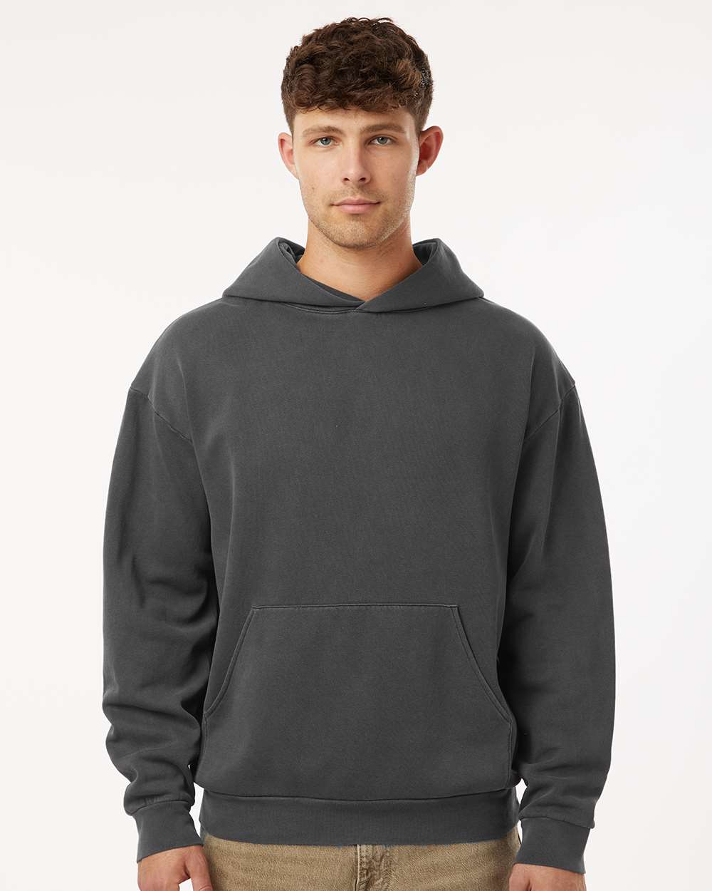 Unisex Avenue Hooded Sweatshirt - OnModelFront - B04276512 - Pigment Black
