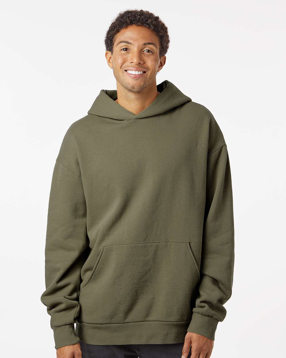 Unisex Avenue Hooded Sweatshirt - OnModelFront - B04276642 - Olive