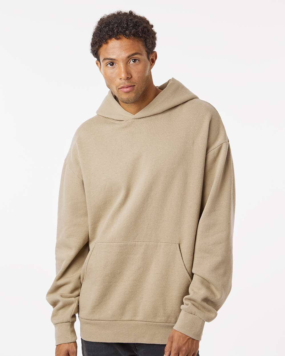 Unisex Avenue Hooded Sweatshirt - OnModelFront - B04276732 - Sandstone