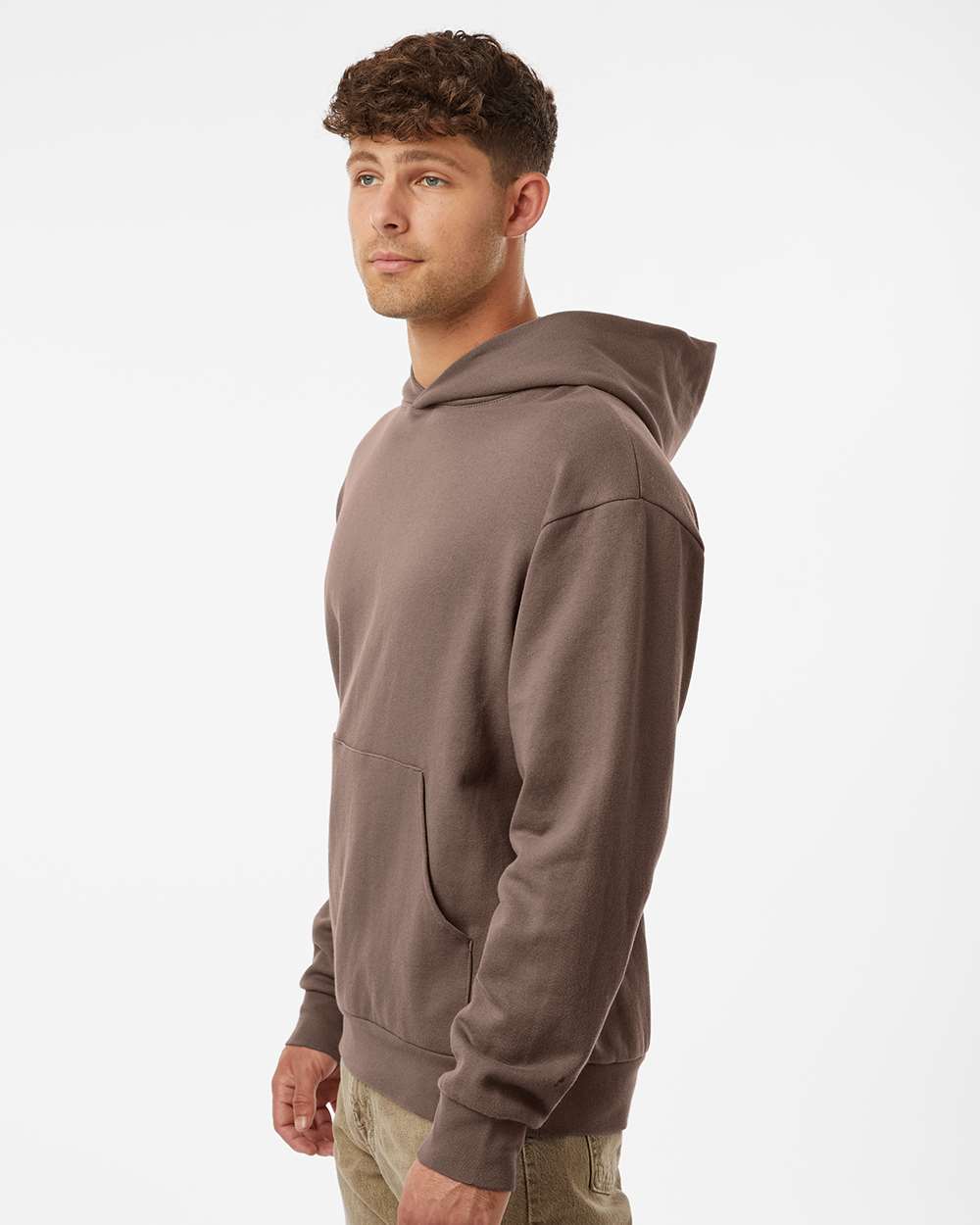 Unisex Avenue Hooded Sweatshirt - OnModelSide - B04276262 - Clay