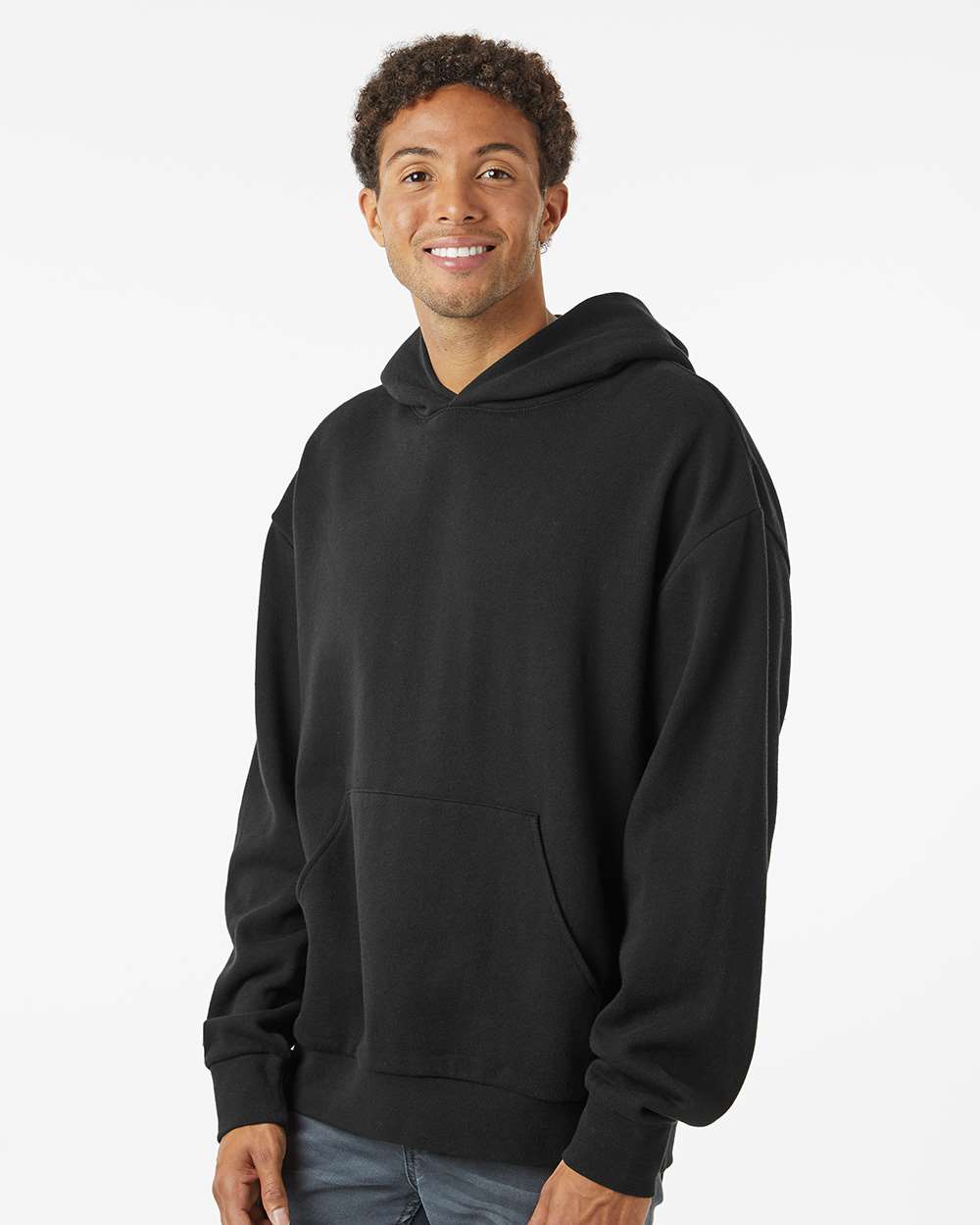 Unisex Avenue Hooded Sweatshirt - OnModelSide - B04276502 - Black