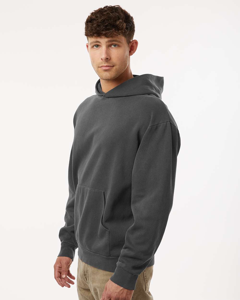 Unisex Avenue Hooded Sweatshirt - OnModelSide - B04276512 - Pigment Black