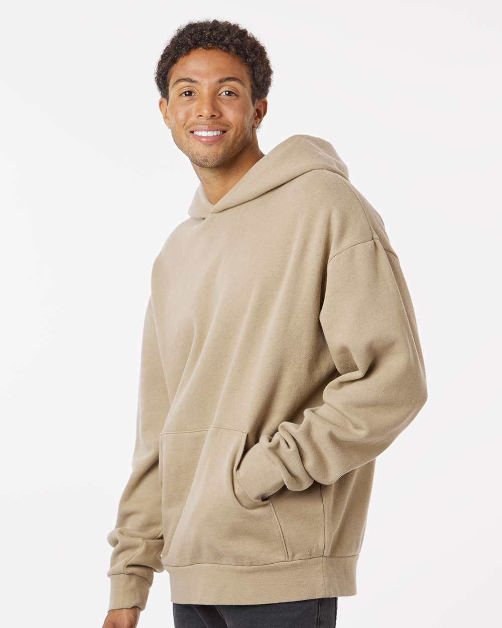 Unisex Avenue Hooded Sweatshirt - OnModelSide - B04276732 - Sandstone