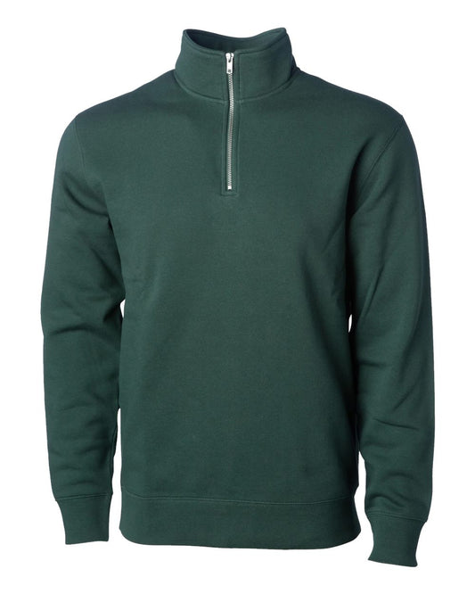 Unisex Midweight Quarter-Zip Pullover - Front - B00476232 - Alpine Green