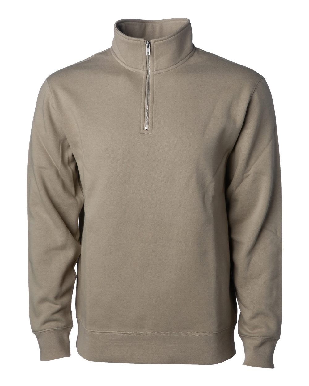 Unisex Midweight Quarter-Zip Pullover - Front - B00476412 - Cement