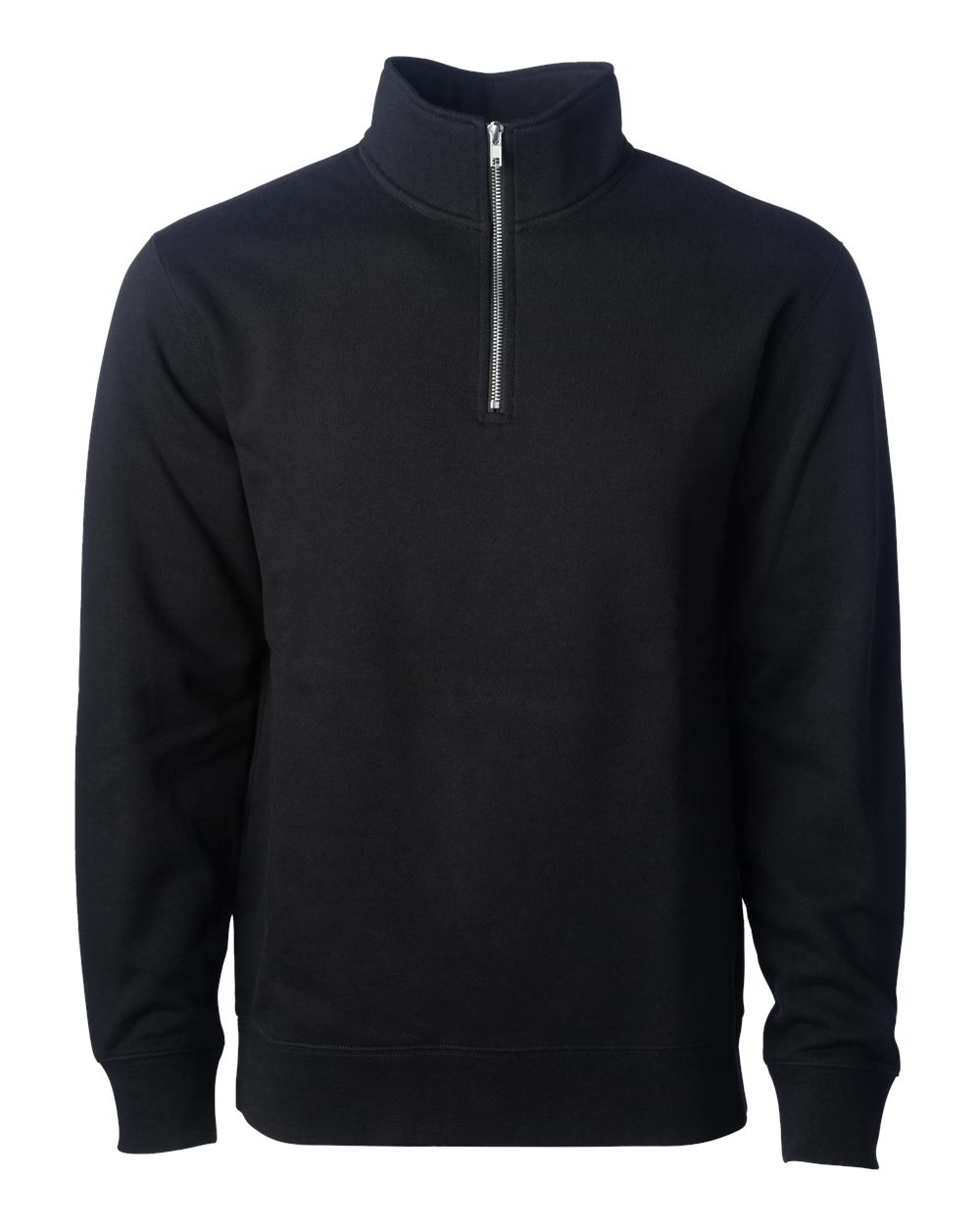 Unisex Midweight Quarter-Zip Pullover - Front - B00476502 - Black