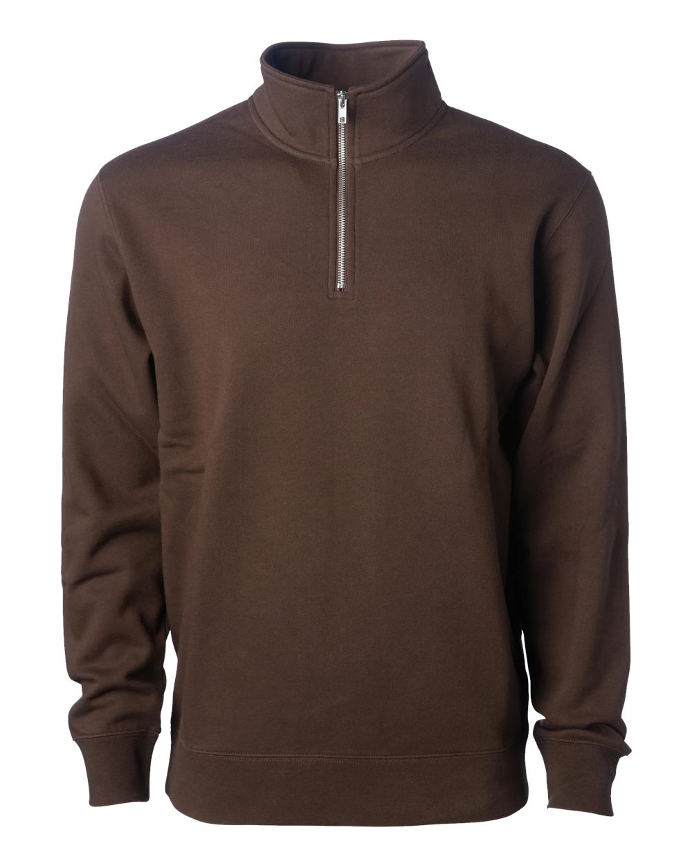 Unisex Midweight Quarter-Zip Pullover - Front - B00476572 - Brown