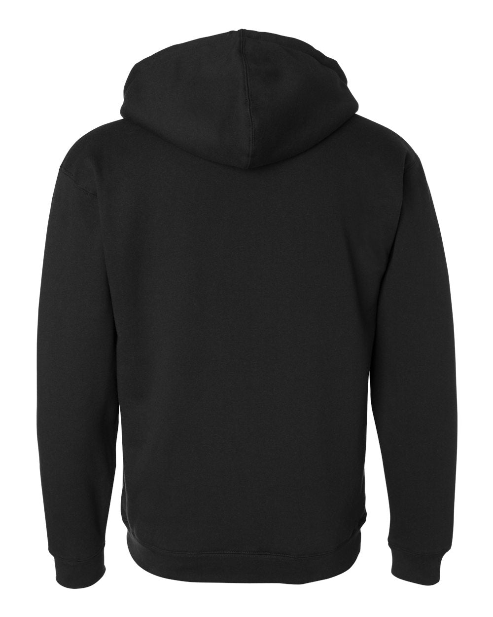 Men's Sherpa-Lined Full-Zip Hooded Sweatshirt - Back - B82076503 - Black/ Natural