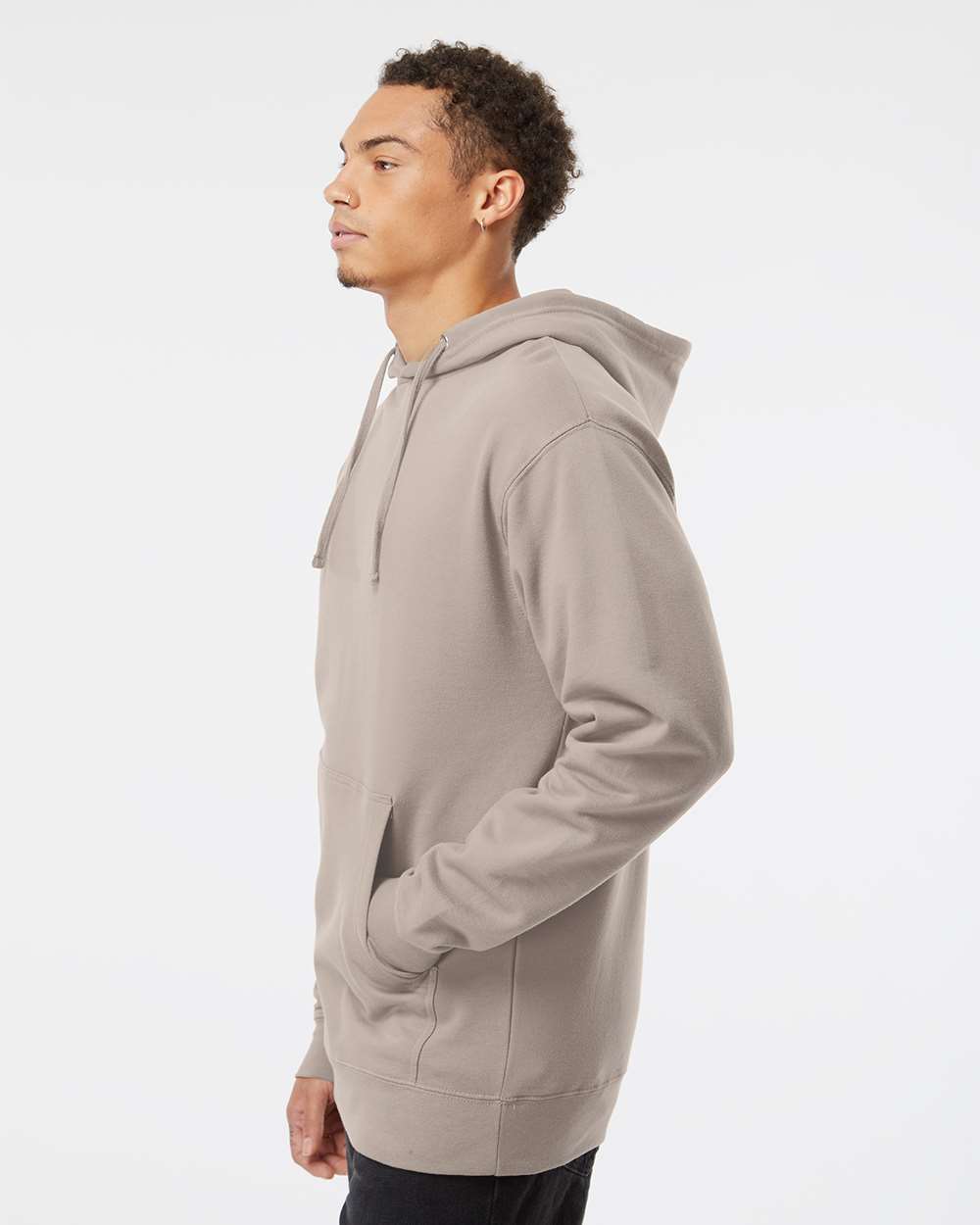 Unisex Midweight Hooded Sweatshirt - OnModelSide - B23676412 - Cement