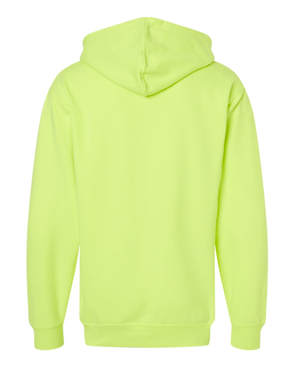 Unisex Midweight Full-Zip Hooded Sweatshirt - Back - B20176172 - Safety Yellow