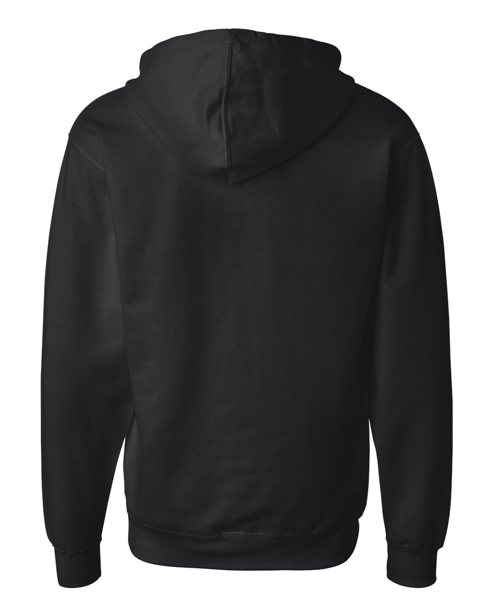 Unisex Midweight Full-Zip Hooded Sweatshirt - Back - B20176502 - Black