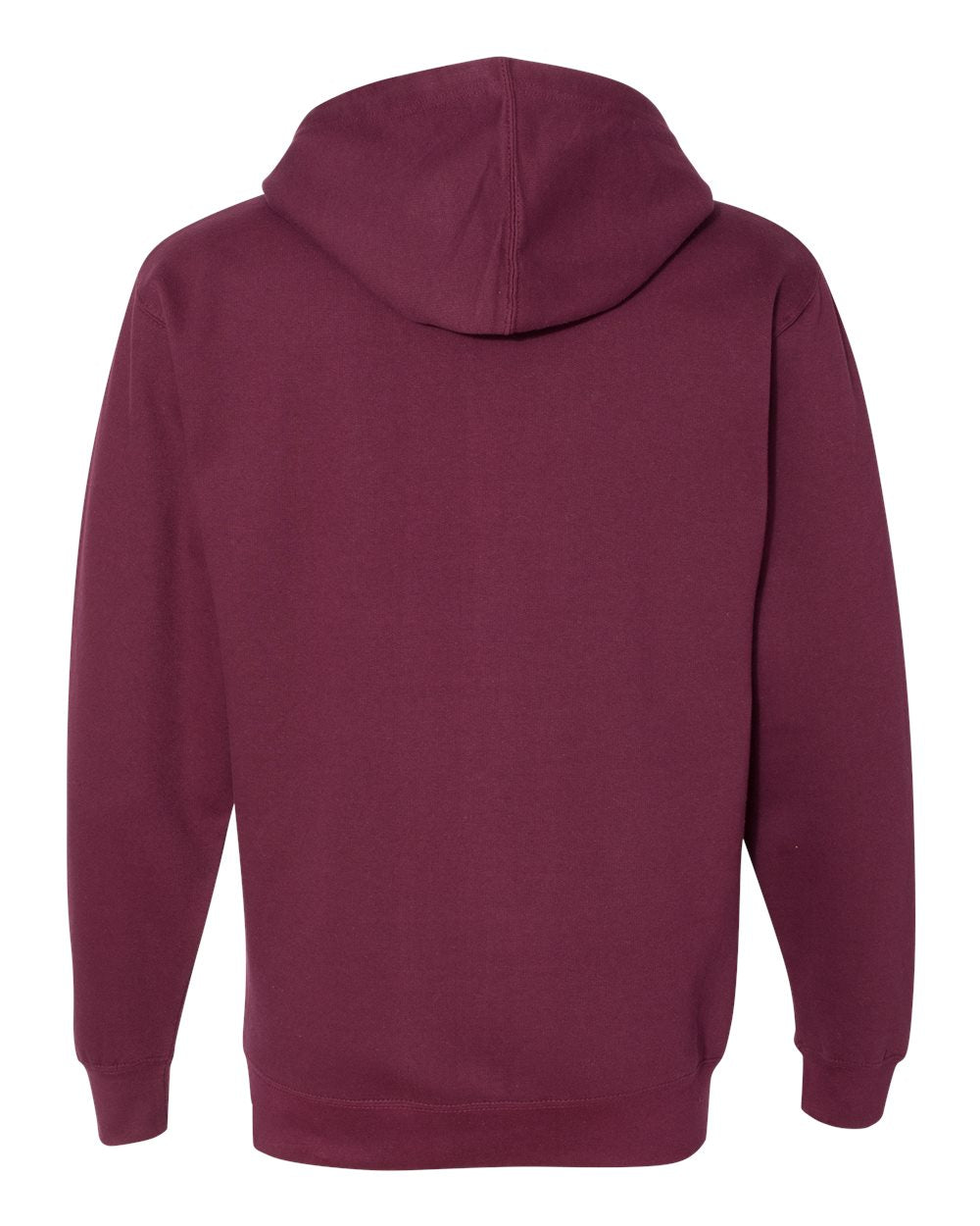 Unisex Midweight Full-Zip Hooded Sweatshirt - Back - B20176532 - Maroon