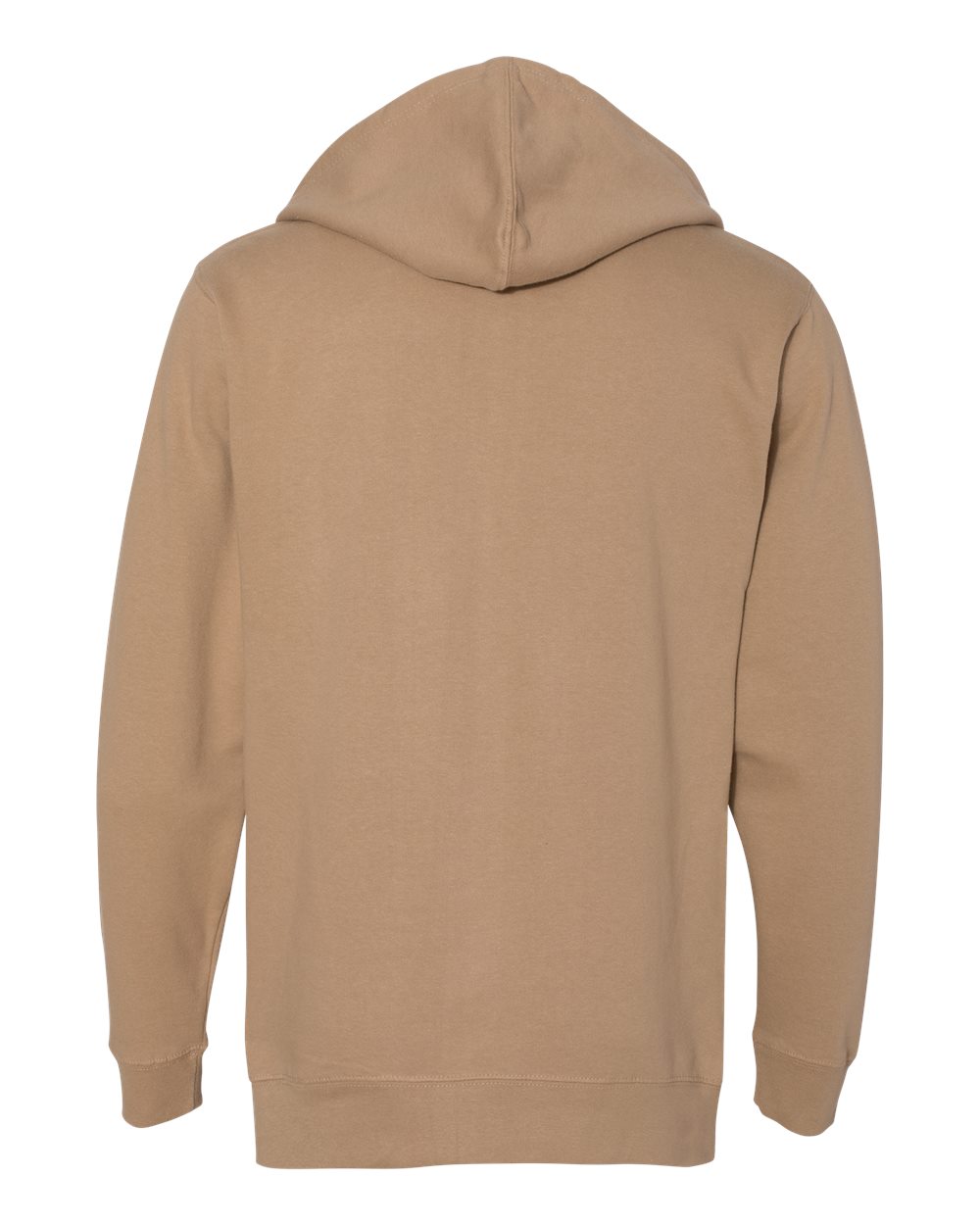 Unisex Midweight Full-Zip Hooded Sweatshirt - Back - B20176732 - Sandstone